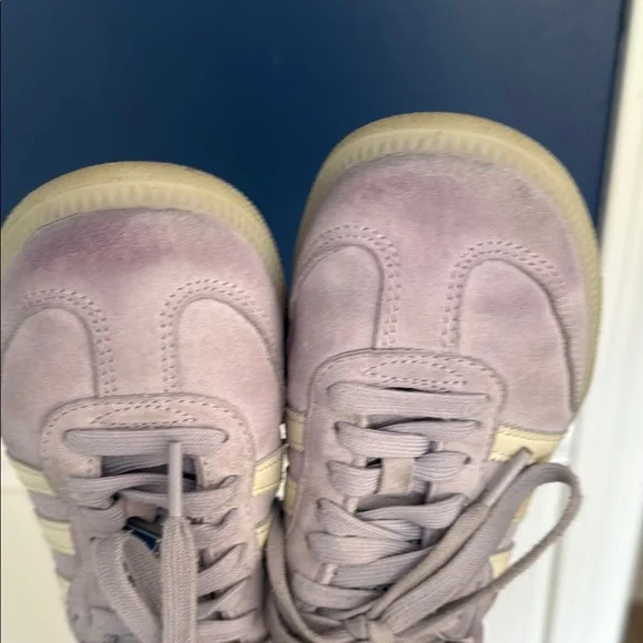 Samba- Adidas Kids Purple Suede Sneakers - Picture 9 of 10